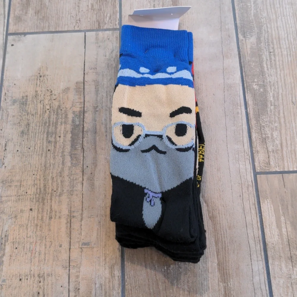 NWT Set of 5 Harry Potter Character Themed Crew Socks, Shoe Size 6-12